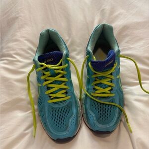 Asics Turquoise and Lime Athletic Shoes